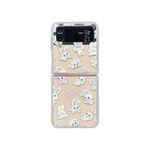 For Samsung Galaxy Z Flip4 5G Painted Rabbit Pattern Protective Phone Case(Transparent)