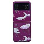 For Samsung Galaxy Z Flip4 5G Painted Shockproof Protective Phone Case(Purple Starry Sky)