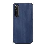 For Sony Xperia 1 V Yellow Cow Texture PU Phone Case(Blue)