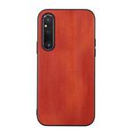 For Sony Xperia 1 V Yellow Cow Texture PU Phone Case(Brown)