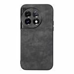 For OnePlus 11 Morocco Texture PU Phone Case(Black)