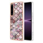 For Sony Xperia 1 IV Electroplating IMD TPU Phone Case(Pink Scales)