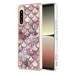 For Sony Xperia 5 IV Electroplating IMD TPU Phone Case(Pink Scales)