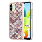 For Xiaomi Redmi A1 Electroplating IMD TPU Phone Case(Pink Scales)