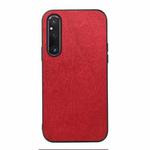 For Sony Xperia 1 V Wood Texture PU Phone Case(Red)