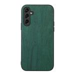 For Samsung Galaxy A24 4G Wood Texture PU Phone Case(Green)
