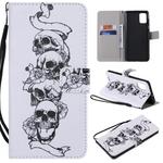 For Galaxy A71 Painting Horizontal Flip Leather Case with Holder & Card Slot & Lanyard(Skull Bone)