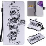 For Galaxy S20 Ultra Painting Horizontal Flip Leather Case with Holder & Card Slot & Lanyard(Skull Bone)
