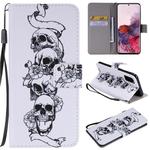 For Galaxy S20 Painting Horizontal Flip Leather Case with Holder & Card Slot & Lanyard(Skull Bone)