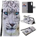 For Sony XZ5 Painting Horizontal Flip Leather Case with Holder & Card Slot & Lanyard(White Leopard)