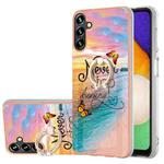 For Samsung Galaxy A54 5G Electroplating Pattern IMD TPU Shockproof Phone Case with Ring Holder(Dream Butterfly)