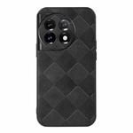 For OnePlus 11 Weave Plaid PU Phone Case(Black)