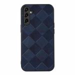 For Samsung Galaxy A24 4G Weave Plaid PU Phone Case(Blue)