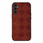 For Samsung Galaxy A24 4G Weave Plaid PU Phone Case(Brown)