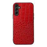 For Samsung Galaxy A24 4G Crocodile Texture Genuine Leather Phone Case(Red)