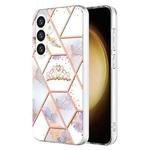 For Samsung Galaxy S24+ 5G Splicing Marble Flower IMD TPU Phone Case(Crown)