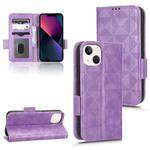 For iPhone 13 Symmetrical Triangle Leather Phone Case(Purple)