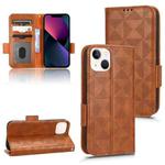 For iPhone 13 Symmetrical Triangle Leather Phone Case(Brown)