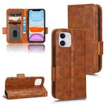 For iPhone 11 Symmetrical Triangle Leather Phone Case(Brown)
