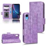 For iPhone XR Symmetrical Triangle Leather Phone Case(Purple)