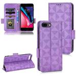 For iPhone 8 Plus / 7 Plus Symmetrical Triangle Leather Phone Case(Purple)
