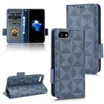 For iPhone SE 2022 / SE 2020 / 8 / 7 Symmetrical Triangle Leather Phone Case(Blue)