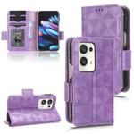 For OPPO Find N2 Symmetrical Triangle Leather Phone Case(Purple)