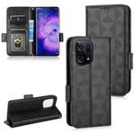For OPPO Find X5 Symmetrical Triangle Leather Phone Case(Black)