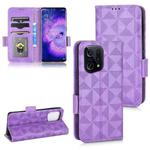For OPPO Find X5 Symmetrical Triangle Leather Phone Case(Purple)