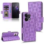 For OPPO Reno8 Pro+ Symmetrical Triangle Leather Phone Case(Purple)