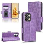 For OPPO Reno9 Pro Symmetrical Triangle Leather Phone Case(Purple)