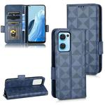 For OPPO Reno7 5G / Find X5 Lite Symmetrical Triangle Leather Phone Case(Blue)