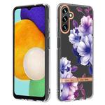 For Samsung Galaxy A34 5G Flowers and Plants Series IMD TPU Phone Case(Purple Begonia)
