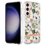 For Samsung Galaxy S23 FE 5G Flowers and Plants Series IMD TPU Phone Case(Green Gardenia)