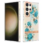 For Samsung Galaxy S24 Ultra 5G Flowers and Plants Series IMD TPU Phone Case(Blue Rose)