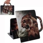 For Galaxy Tab S6 Lite P610 / P615 3D Colored Drawing Horizontal Flip Leather Case with Holder & Card Slot & Wallet & Handle(Lion)