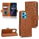 For Realme 9 Pro+ / 9 4G Symmetrical Triangle Leather Phone Case(Brown)