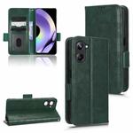 For Realme 10 4G Symmetrical Triangle Leather Phone Case(Green)