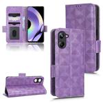 For Realme 10 4G Symmetrical Triangle Leather Phone Case(Purple)