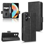 For Realme 10 Pro+ Symmetrical Triangle Leather Phone Case(Black)