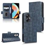 For Realme 10 Pro+ Symmetrical Triangle Leather Phone Case(Blue)
