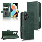 For Realme 10 Pro+ Symmetrical Triangle Leather Phone Case(Green)