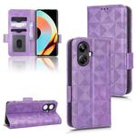 For Realme 10 Pro+ Symmetrical Triangle Leather Phone Case(Purple)