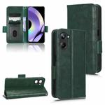 For Realme 10 Pro Symmetrical Triangle Leather Phone Case(Green)