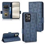 For Realme GT2 Pro Symmetrical Triangle Leather Phone Case(Blue)