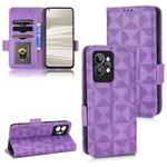 For Realme GT2 Pro Symmetrical Triangle Leather Phone Case(Purple)