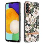 For Samsung Galaxy A34 5G Flowers and Plants Series IMD TPU Phone Case with Ring Holder(Green Gardenia)