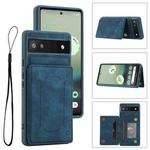 For Google Pixel 6a Dream Magnetic Back Cover Card Wallet Phone Case(Blue)