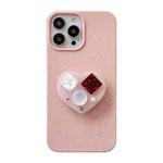 For iPhone 14 Plus Love Gem Holder Degradable Phone Case(Pink)