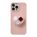 For iPhone 14 Pro Max Love Gem Holder Degradable Phone Case(Pink)
